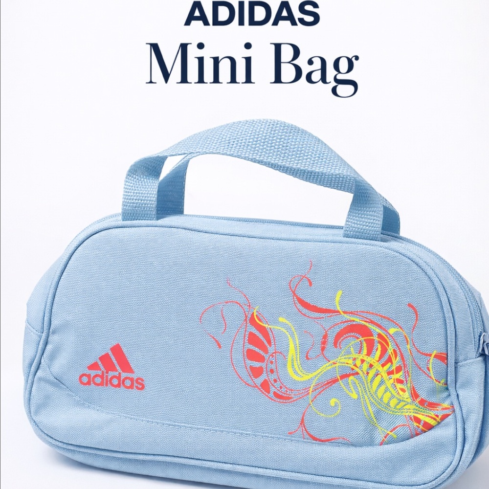 Adidas Mini Bag | Light Blue Cosmetic / Travel Pouch w/ Handle